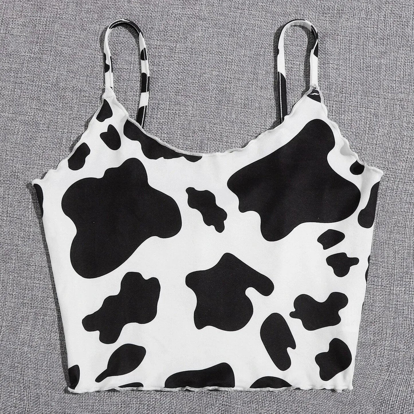 Vintage Cow Print Sleeveless Tank Top