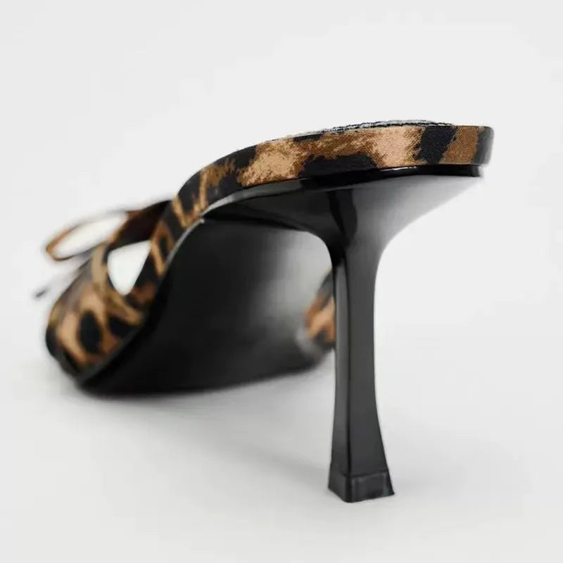 Bow Tie Leopard Mules