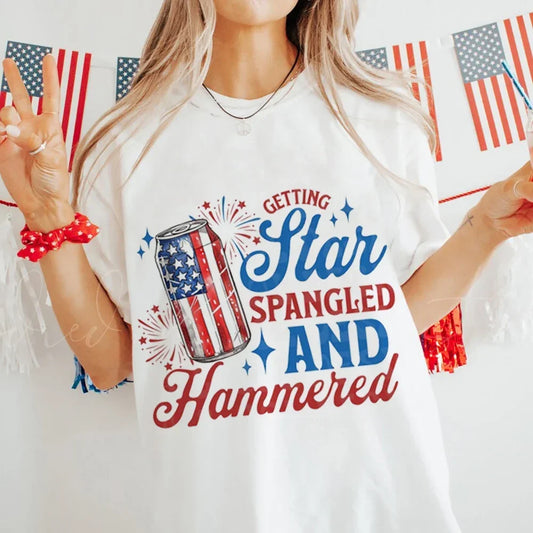 4th of July Star Spangled and Hammered Tee