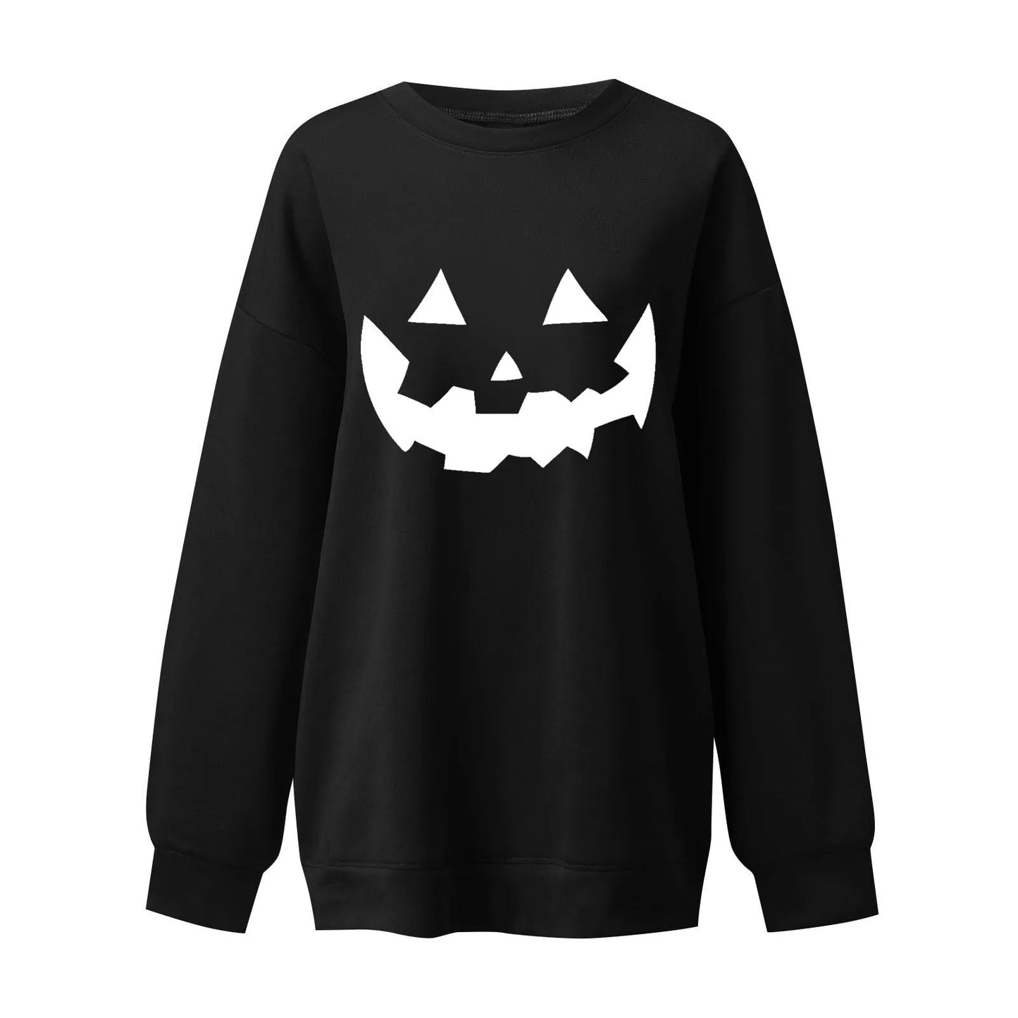 Pumpkin Face Crewneck Long Sleeve Sweatshirt