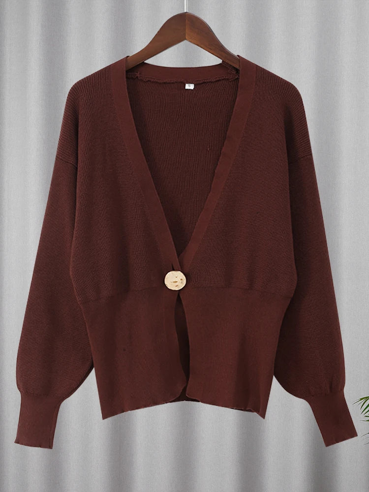 Golden Ties Deep V Neck Cardigan