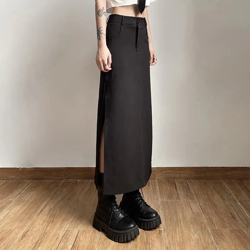 Gothic Trumpet Midi Skirt