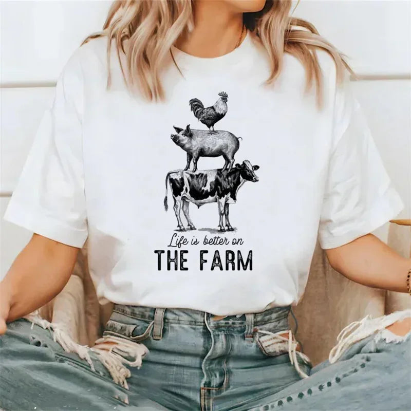 Life Is Better On The Farm Animal Casual Tee