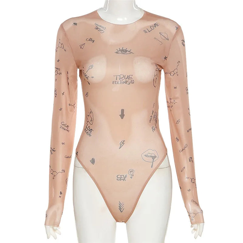 Long-Sleeved Wild Woman Bodysuit