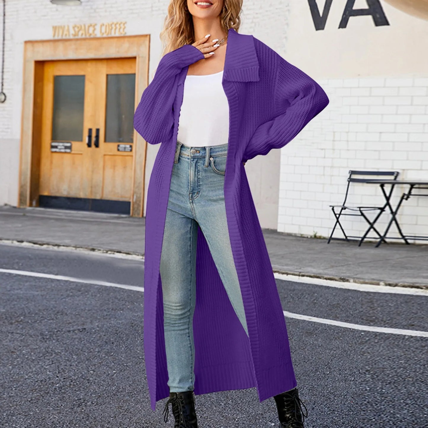 Long Lapel Oversized Cardigan