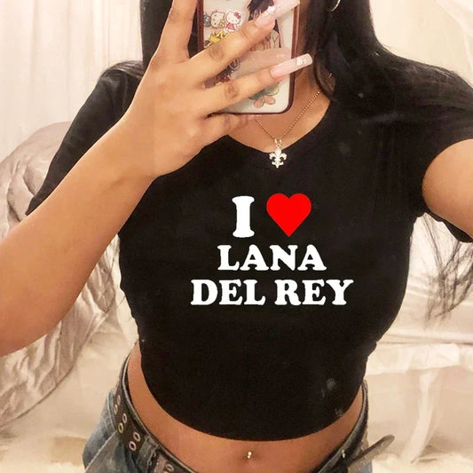 I Love Lana Del Rey Red Love Heart Women's Baby Tee