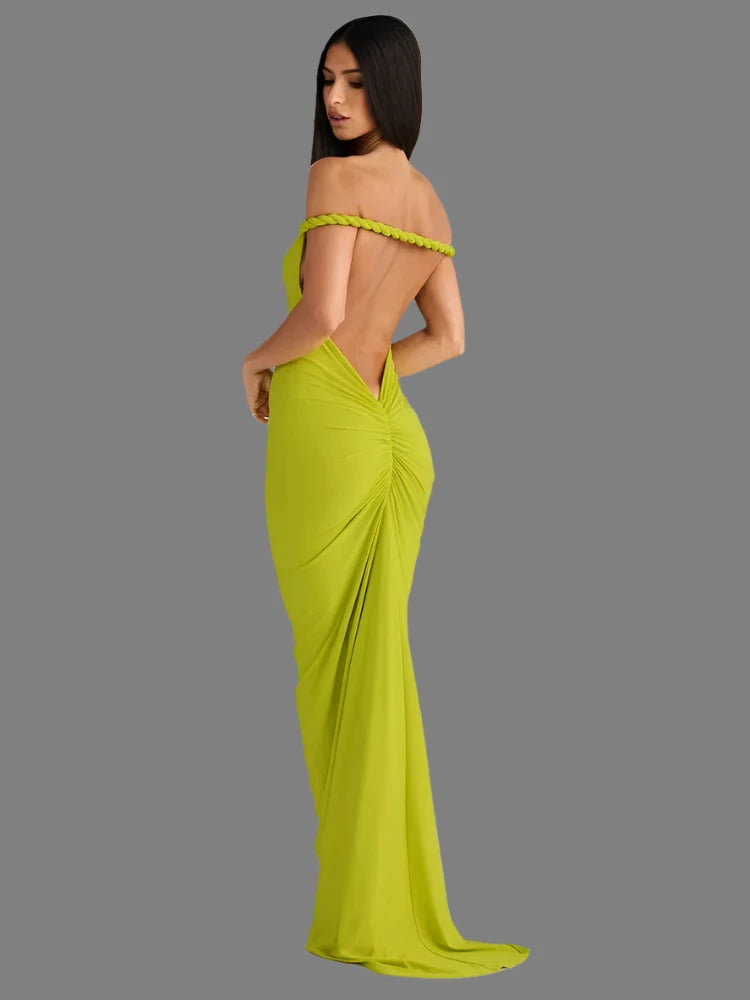 Backless Rope Bandage Dress