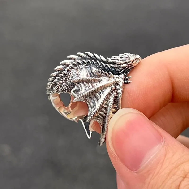 Game of Thrones Style Dragon Ring Pterosaur Wings Opening Adjustable Ring