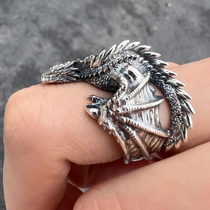 Game of Thrones Style Dragon Ring Pterosaur Wings Opening Adjustable Ring