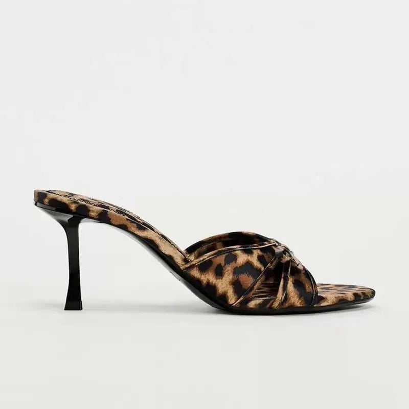 Bow Tie Leopard Mules