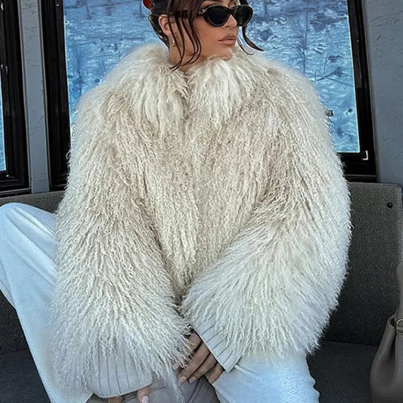 Fluffy Faux Fur Elsa Snow Queen Jacket