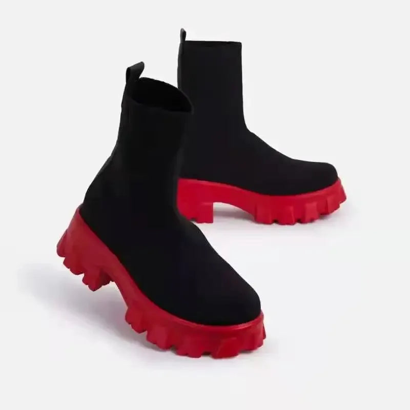 Thick-Soled Casual Sock Boots