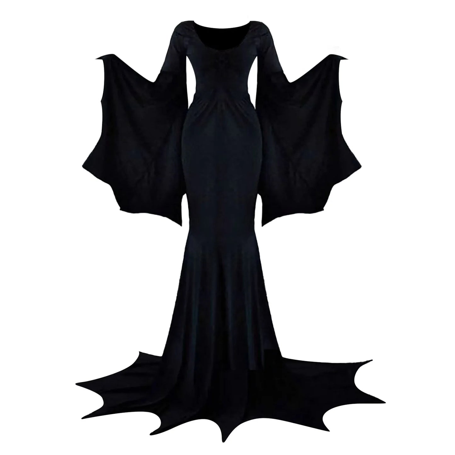 Morticia Addams Train Floor Dress