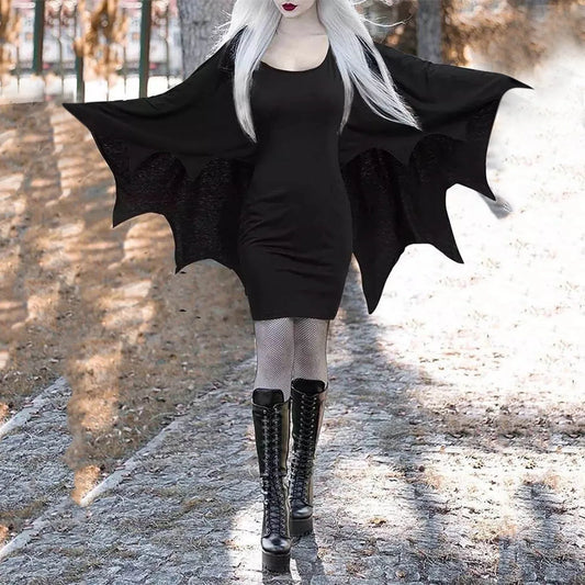 Bat Wing Sleeve Halloween Dress