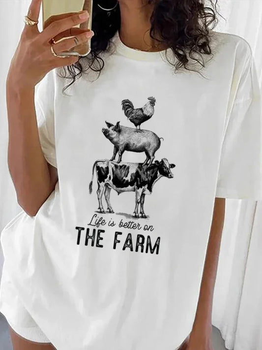 Life Is Better On The Farm Animal Casual Tee