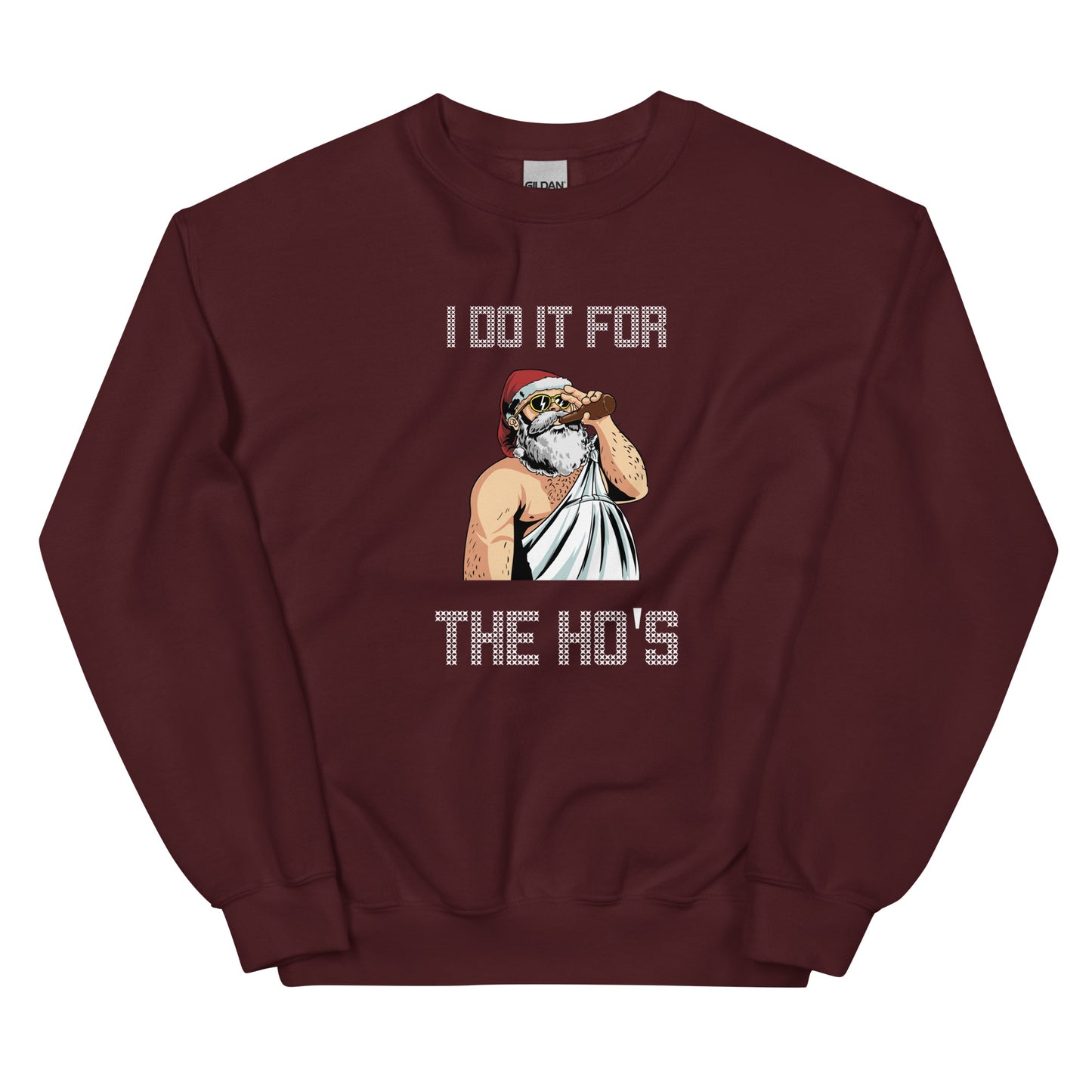 I Do It For The Ho's Funny Drunk Santa Unisex Christmas Sweater