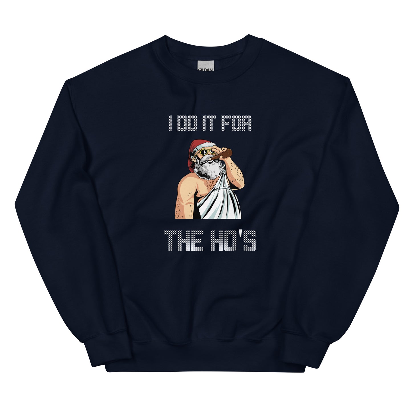 I Do It For The Ho's Funny Drunk Santa Unisex Christmas Sweater